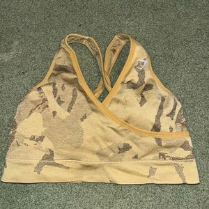 Gymshark yellow camo sports bra